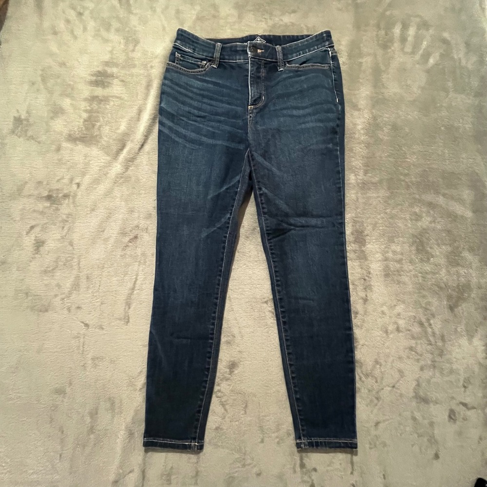 St Johns Bay Skinny Leg Jeans Womens 6 Blue Dark Wash Stretch Denim